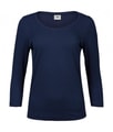 Dames T-shirt Strech 3-4 Mouw Tee Jays 460 Navy